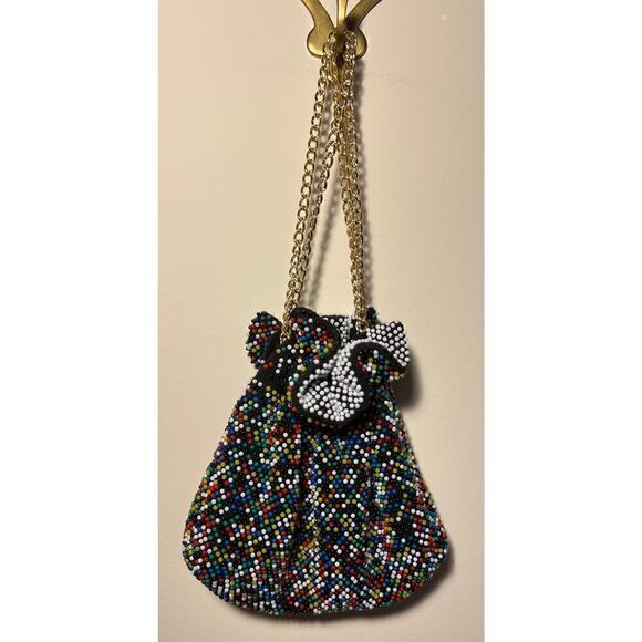 Vintage Reversible Beaded Draw string Bag - Picture 2 of 6